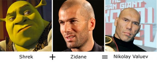 Shrek + Zidane = Nicolay Valuev Shrek + Zidane = Nicolay Valuev